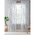 thumbnail image 5 of Sheer Curtains 108 Inches Long, Light Blue Grey Botanical Semi Sheer Curtains Light Filtering Window Treatment, Spring Floral Summer Farmhouse Privacy Voile Drapes for Living Room 52x108 Inch, 5 of 7