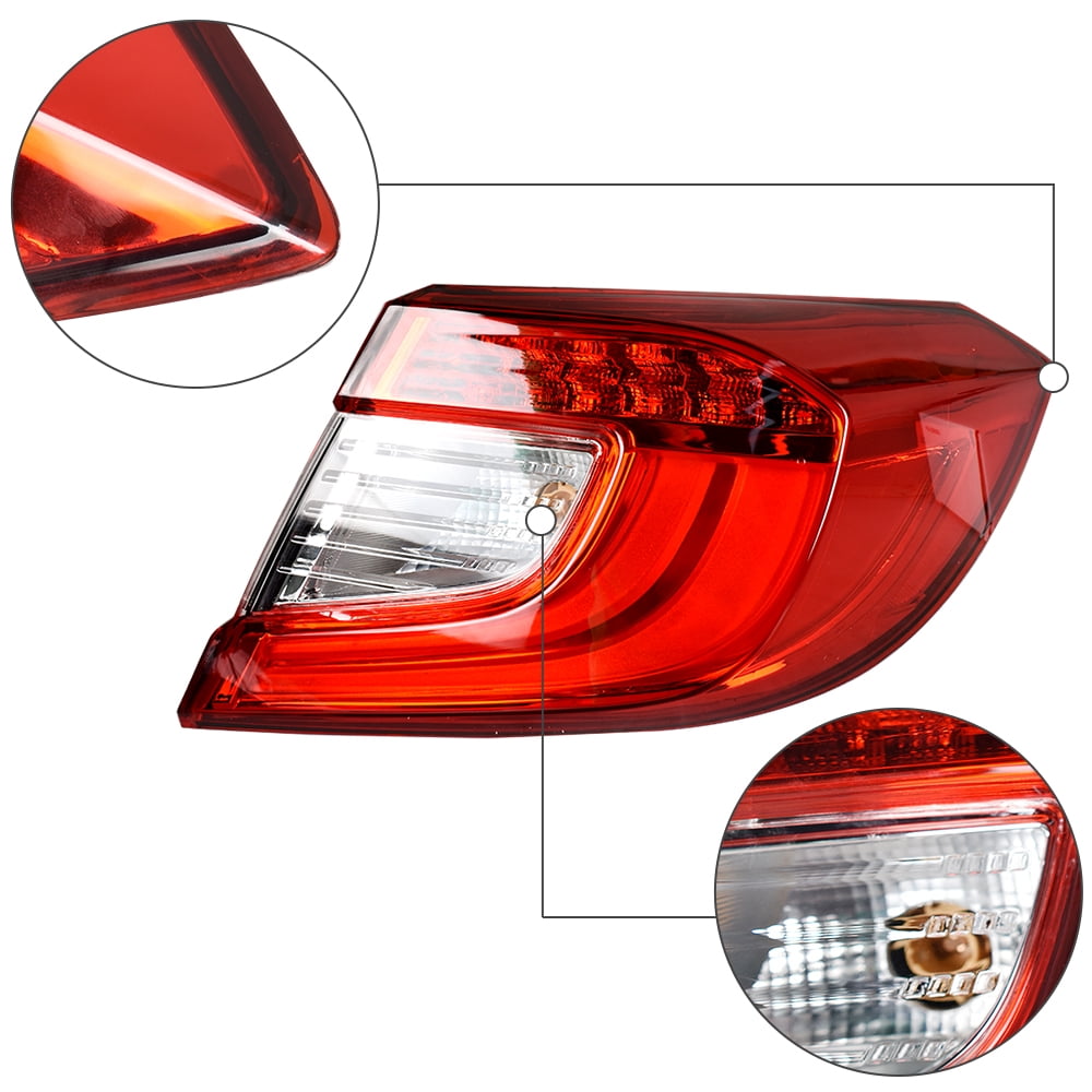 Genrics Right Side Tail Light Assembly Replacement for Honda Accord Sedan 2018-2021 Passenger Side Rear Brake Tail Lamp 33550TVAA01 HO2805118