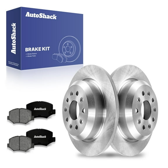 AutoShack Rear Solid Brake Rotors   Premium Ceramic Pads 6-PC Brake Kit Replacement for 2018-2020 Jeep Wrangler 12.91" (328 mm)