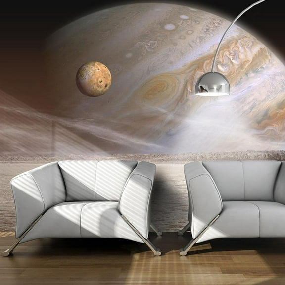 Tiptophomedecor Space Wallpaper Wall Mural - A Small And A Big Planet