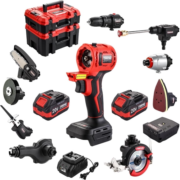 Set de Herramientas Eléctricas TEENO 9 en 1 Inalámbrico 20V sin Escobillas