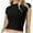 Black, variant on Women's Backless Short Sleeve Crop Tee Slim Fitting Crewneck Top with Solid Color for Fashion and Comfort Summer Orange