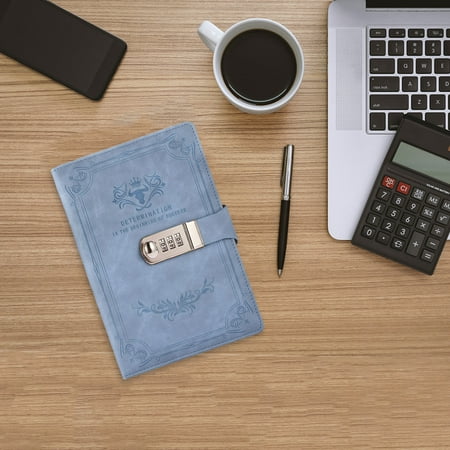 

Accapra Clearance Deals! A Notebook Password Lock Notebook A5 PU Leather Password Lock Notebook Student Business office