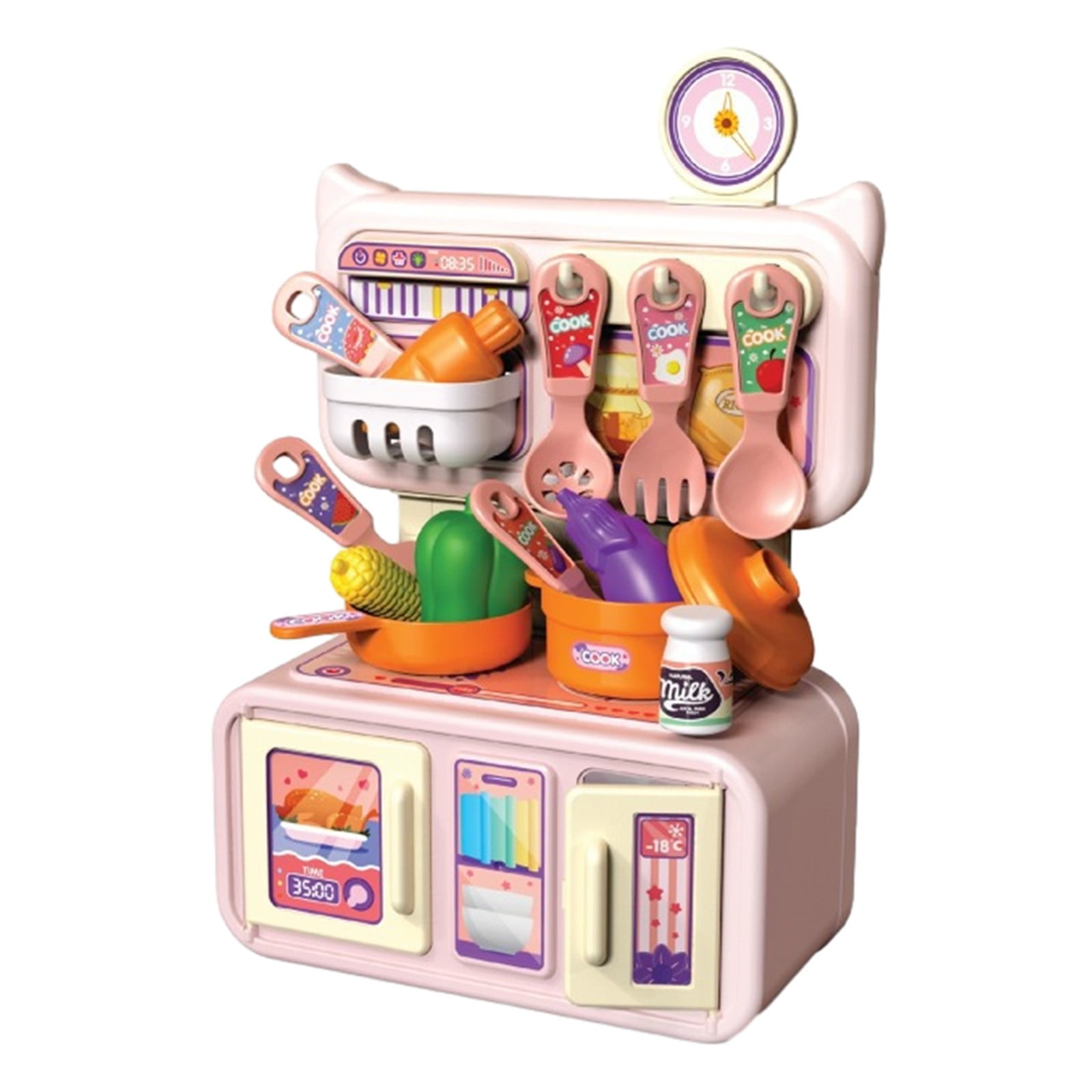 Educational Toys Pretend Play Toys for Toddlers Dress Up Educational Toy for 1 Year Boys Girls Play House Toys Set Simulation Kitchen Can Cook