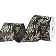 thumbnail image 2 of HOMEFORD Christmas Pressed Branches Satin Wired Ribbon, 2-1/2-inch, 10-yard, Black, 2 of 3