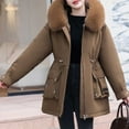 thumbnail image 6 of Fashion Winter Warm Hooded Coats for Womens Plus Size Casual Loose Solid Color Pocket Zippered Reversible Long Coat, 6 of 9
