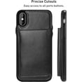 thumbnail image 6 of Card Slot Holder Wallet Case for iPhone XR, Premium PU Leather Case Kickstand with Hidden Magnetic Closure Flip Durable Shockproof Protective Cover for iPhone XR - Black, 6 of 7