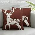 thumbnail image 3 of Nawypu Christmas Decorations Pillow Covers, Outdoor Farmhouse Christmas Decor for Home, Pink Christmas Pillow Covers Deer Xmas Winter Holiday Decorations Throw Cushion Covers for Couch, 3 of 5