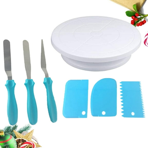 OHOIOLLA Cake Decorating Tool 7PCS Set with Round Turntable and Assorted Color for Cakes from