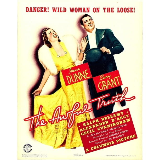 Awful Truth From Left Irene Dunne Cary Grant On Window Card 1937 Movie Poster Masterprint Walmart Com Walmart Com