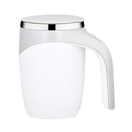 

AMNHDO Electric Stirring Coffee Mug Automatic Steel Mixer Milk Whisk Cup (White)