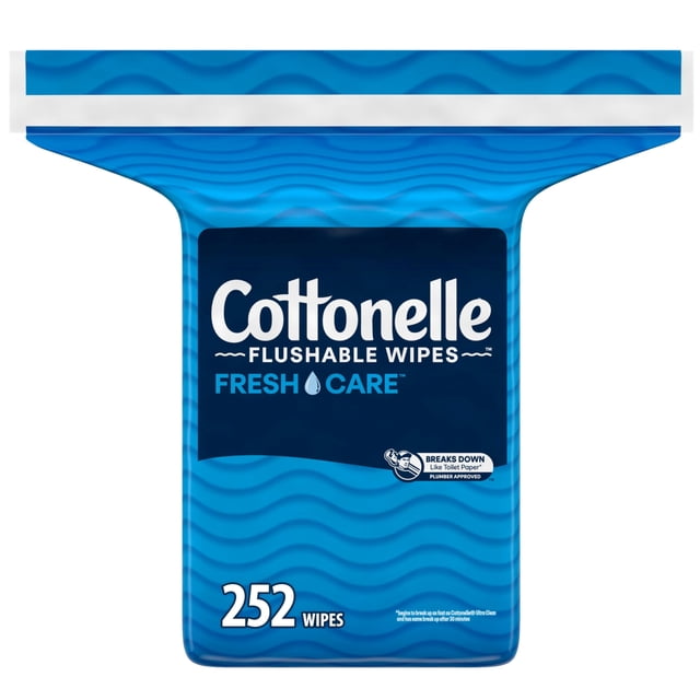 Cottonelle FreshCare Flushable Wipes for Adults, Alcohol Free, 252 Wet Wipes per Pack (Packaging May Vary)