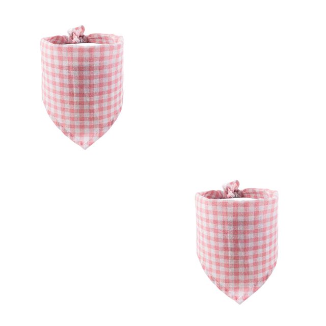 Methold Plaid Slobber Bufanda Algodón Triangular Mascota Toalla Decoración Suministros Verde Type4 NO4