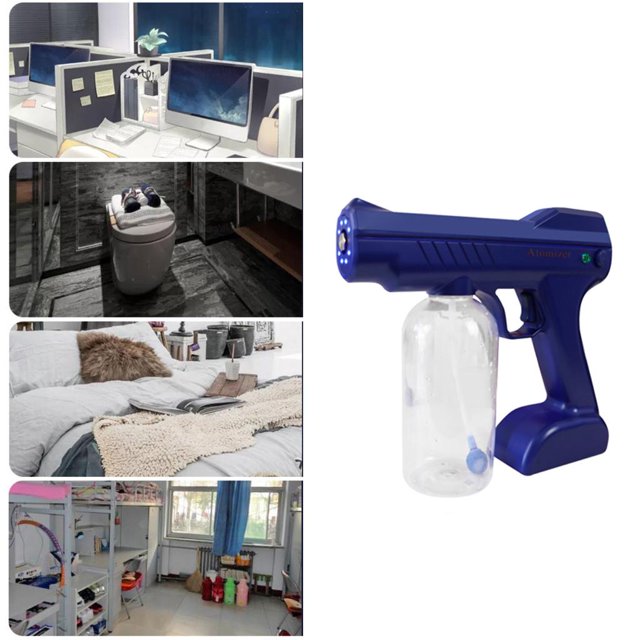 de Nieb, Atomizador Recargable de Mano, Inalámbrico Eléctrico, Esterilización para Oficina en hogar, Salón de Autos, Escuel Azul perfecl pulverizador de luz azul nebulizador