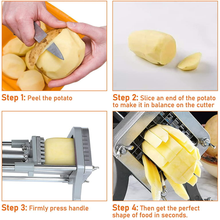 Commercial Grade Potato French Fry Cutter and Slicer with 3/8 inch, Nibiuht  Heavy Duty Potato Cutter Stainless Steel Blade Great for Potatoes Carrots