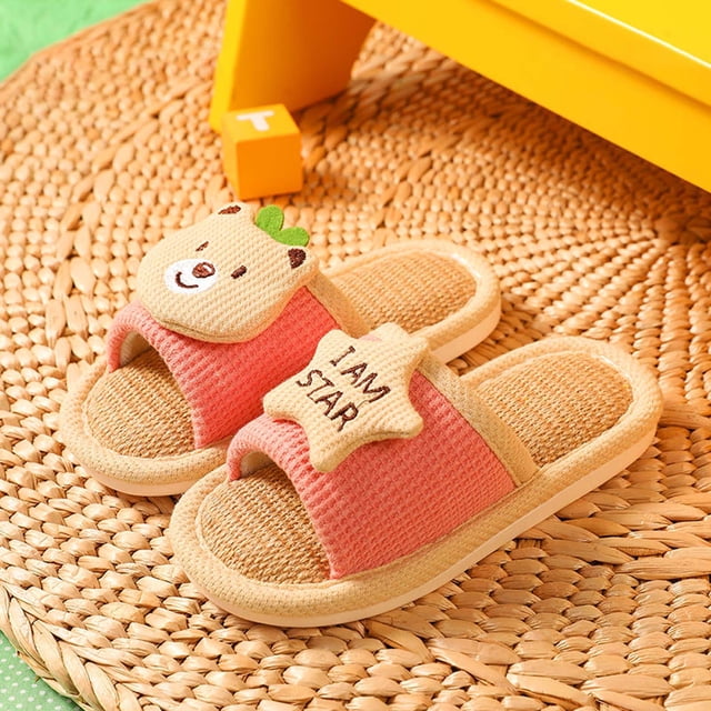 DPTALR Chaussons en Lin et Coton Antidérapants pour Garçons et Filles Bébé Printemps et Automne