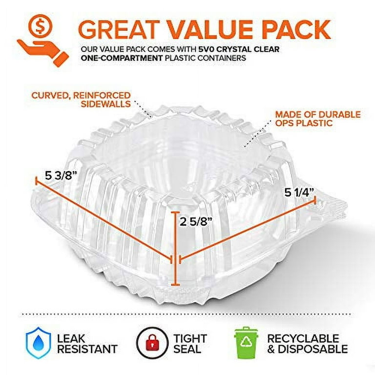 Stock Your Home 9 x 6 Clamshell Styrofoam Containers (25 Count) - 1 Co