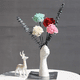 thumbnail image 3 of Jarrón de cerámica de arte moderno de 9 pulgadas con forma de mano para sujetar plantas, jarrón de mesa con brazo blanco para oficina en casa, color plateado, 3 of 3