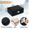 thumbnail image 5 of HTSQYL Jewelry Box for Women Girls, PU Leather Travel Jewelry Case, Portable Jewelry Organizer Storage Holder Display for Ring Earrings Necklace Bracelet Bangle Men Kids Gift, Black, 5 of 8