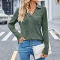 thumbnail image 4 of Ribbed Sweaters for Women Womens Cable Knit Sweaters Long Sleeve V Neck Sweater Tops Casual Pullover Shirts 2024 Fall Fashion Outfits, 4 of 8