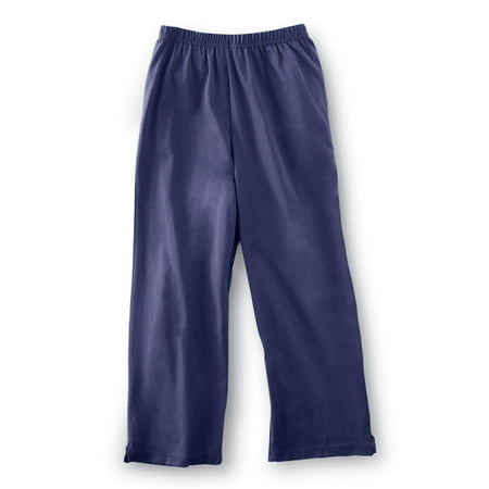 capri elastic comfortable waist cropped pants navy