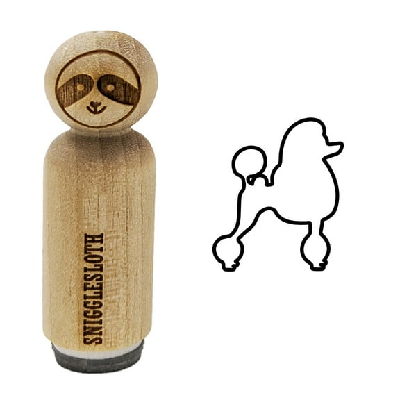 Standard Poodle Dog Outline Rubber Stamp for Scrapbooking Crafting Stamping - Mini 1/2 Inch