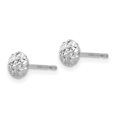 thumbnail image 2 of 14k White Gold 5mm Circle Stud Earrings Ball Button, 2 of 7