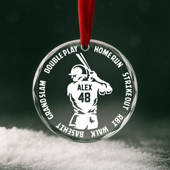 Personalized Baseball Ornament Custom Name & Number | Sports Christmas Ornament for Players, Coaches, or Team Gifts