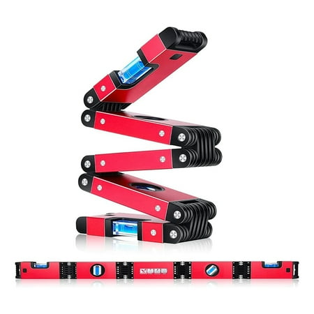 

28 Inch Multi-Function Foldable Level Measuring Tool with 4 Easy to Read Level for Woodworkers Homes