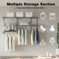 thumbnail image 4 of Gymax Custom Closet Organizer Kit 3 to 5 FT Wall-mounted Closet System w/Hang Rod Grey, 4 of 10