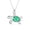 Light-Green, variant on Womens Sea Turtle Pendant Necklace Created Blue Opal Inlay Nautical .925 Sterling Silver