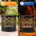 thumbnail image 6 of Solar Mandala Lights, Metal Solar Powered Outdoor Deck Step Wall Lights, Waterproof Fence Light for Garden Post Patio Backyard Yard Decor (4 Pack), 6 of 7