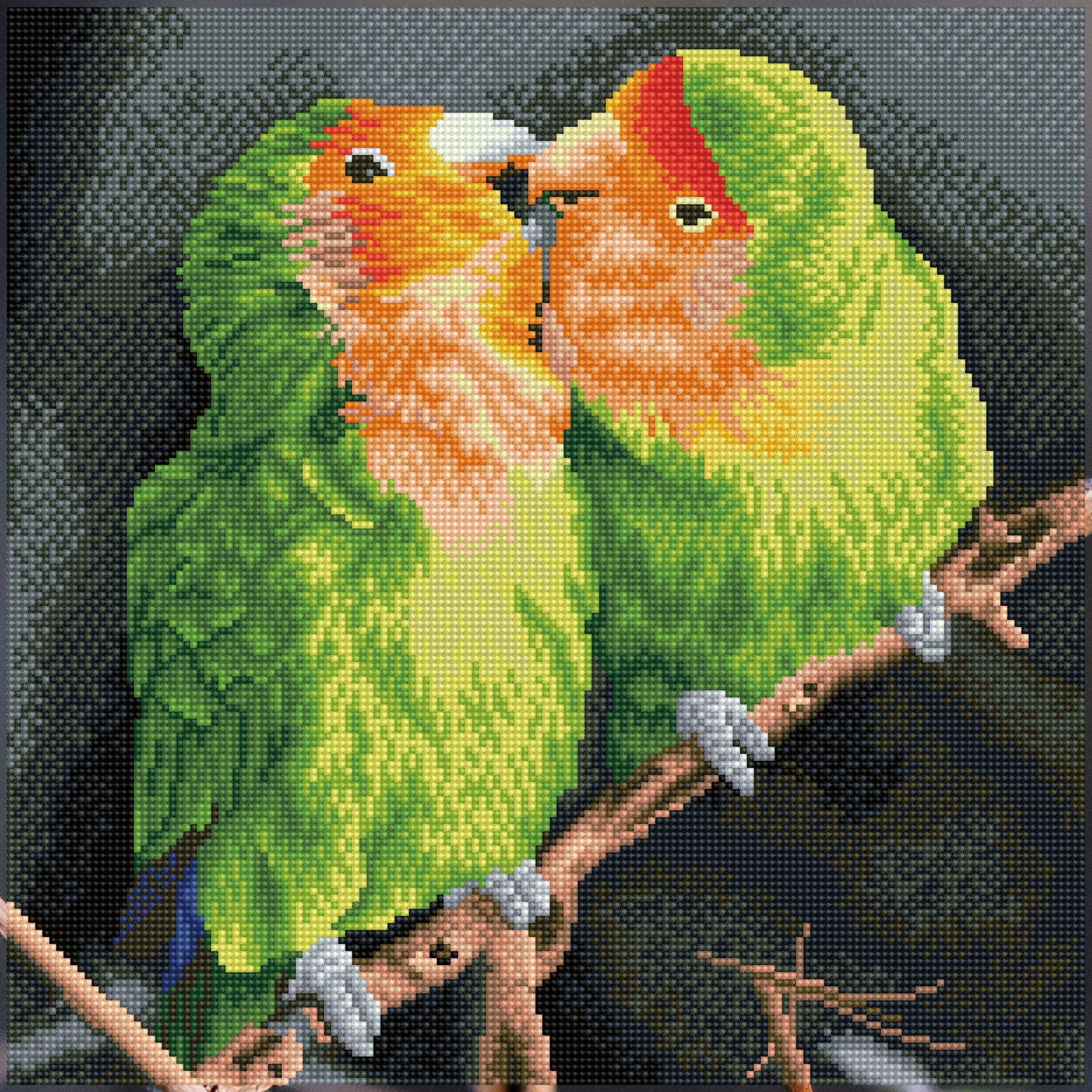 Diamond Dotz Nick and Lucy - Pre-Framed Kit Birds Diamond Painting Kits for Adults - Diamond Art Kits a Relaxing Creative Craft Kit with Dotz Gems 16"x16"