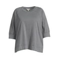 thumbnail image 5 of Terra & Sky Women's Plus Size Acid Wash Double Raglan T-Shirt, 5 of 5