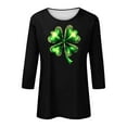 thumbnail image 4 of RXMEKW Chandail Imprimé de la Saint-Patrick pour Femmes Manches 3/4 Col Rond Haut Décontracté, 4 of 5