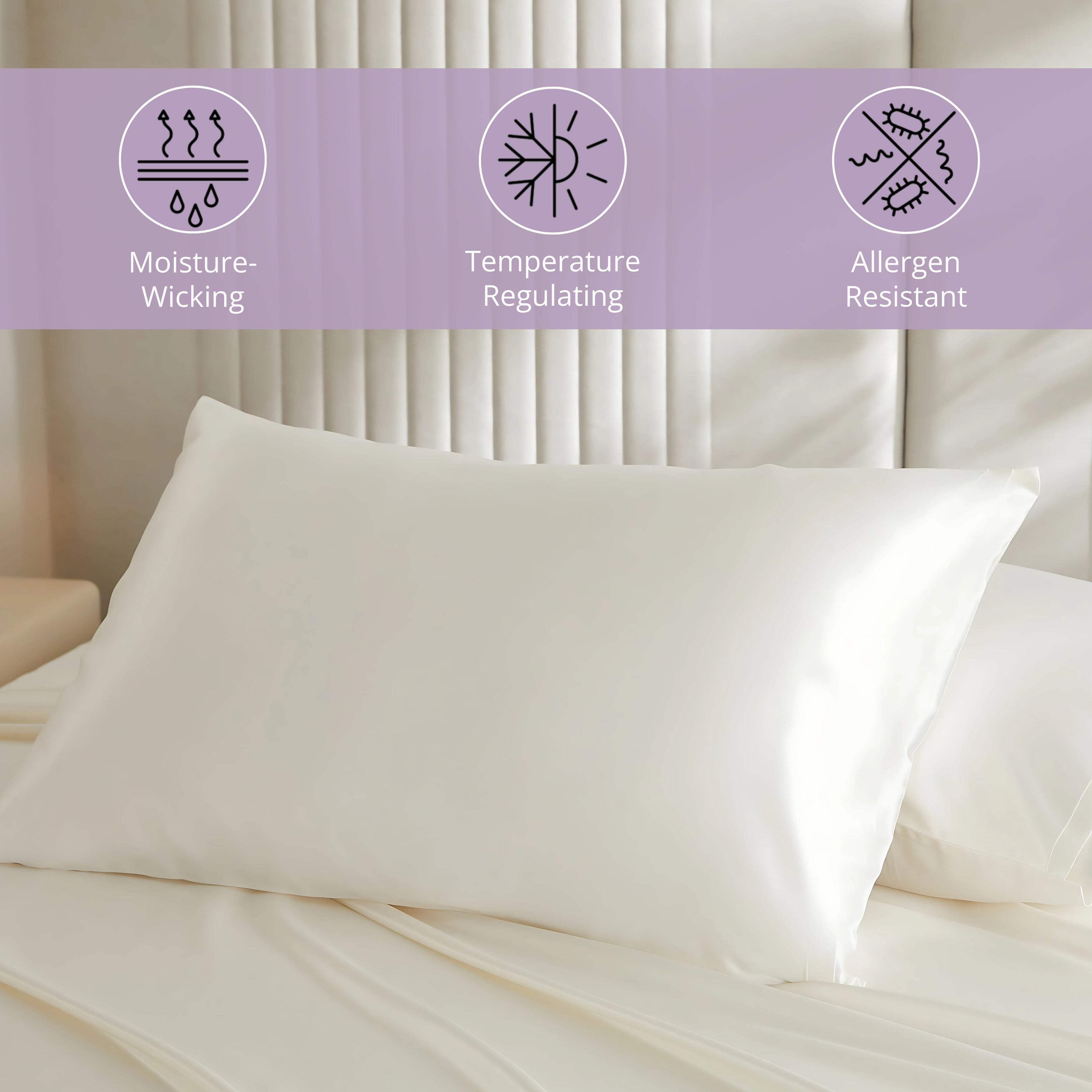 Mulberry Park 19 Momme 100% Silk Pillowcase for Hair and Skin - Standard 20" x 26", Envelope Closure, Blue