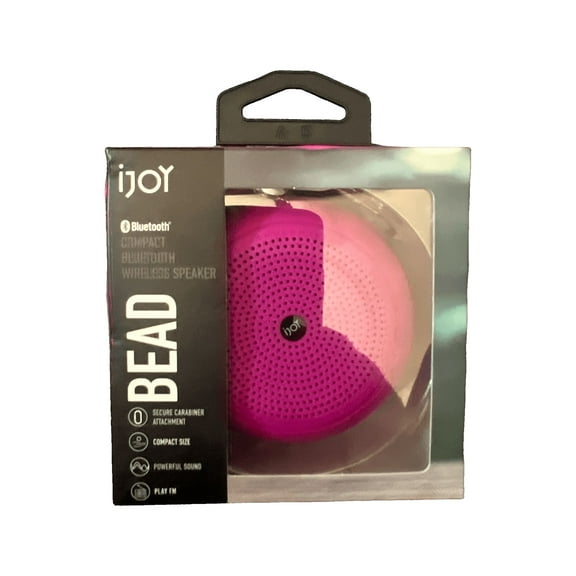 iJoy Bead Compact Bluetooth Wireless Portable Speaker, Pink