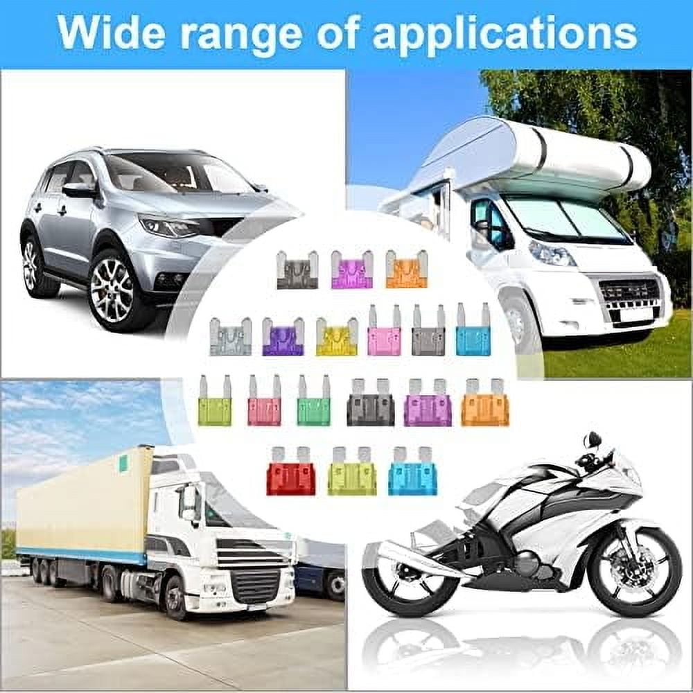 MMIZTFC 300Pcs Car Fuse Assortment Kit, Auto Fuses,Micro Fuse for Car/RV/Truck/Motorcycle