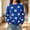 Blue, variant on Knit Tops for Women Long Sleeve Shirts Crew Neck Star Print Casual Pullover Sweaters