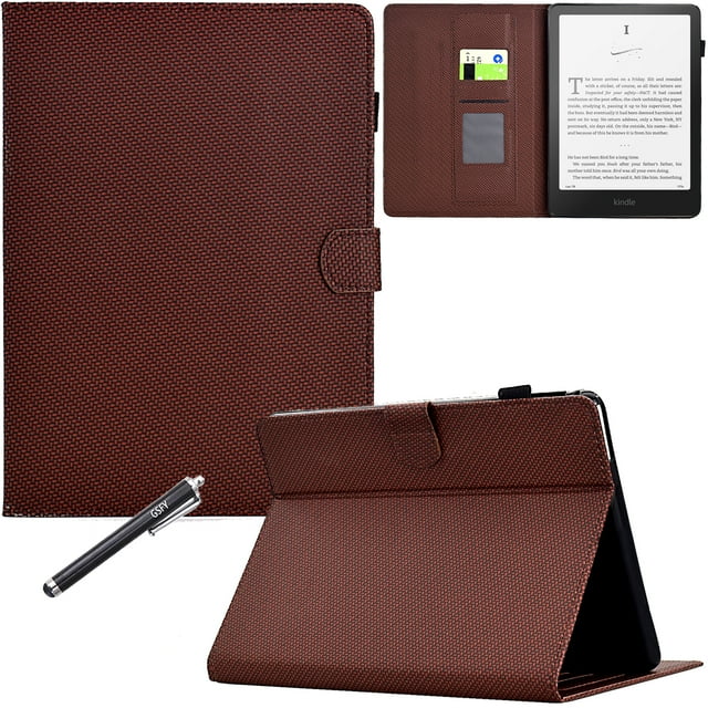 GSFY Case for All-new 7" Kindle Paperwhite 12th Gen & Kindle Colorsoft Signature Edition 2024 Release, Smart Premium PU Leather Wallet Stand Protective Cover Auto Sleep Wake, Brown