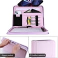 thumbnail image 3 of ProCase Portfolio Business Padfolio Folder with Zipper, Document Organizer with Pockets Letter Size A4 Writing Pad Notepad Padfolio -Purple, 3 of 8