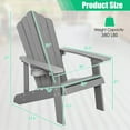 thumbnail image 3 of Costway Patio HIPS Adirondack Chair with Cup Holder Weather Resistant Outdoor 380 LBS Grey, 3 of 10