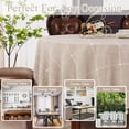 thumbnail image 6 of ICEANT 24 inch Linen Textured Tablecloth with Tassel, Round Grid Pattern Waterproof Wrinkle Free End Bedside Table Cover, Spill-Proof Table Cloth For Dining Room & Living Room, Coffee, 6 of 6