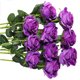 thumbnail image 3 of Simulación de flor de rosa artificial, decoración floral, oficina en casa, tela de boda, flor falsa, púrpura 10 Piezas kenally HA8916-03B, 3 of 6