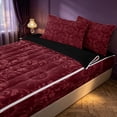 thumbnail image 2 of Homewish Hippie Sun and Moon Zipper Twin Comforter Sets with Fitted Sheet and 2 Pillowcases, Red Aztec Zipper Bedding Set, Black Reversible, 2 of 7