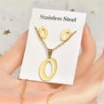 thumbnail image 1 of Collar con colgante de inicial de 26 letras de acero inoxidable para mujer, cadena, pendiente de tuerca, conjunto de joyería, gargantilla de nombre del alfabeto, regalo, 1 of 4