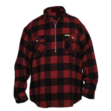 Hickory Shirt Co. Buffalo Plaid Classic 1/2 Zip Long Sleeve Flannel Shirt, Tall