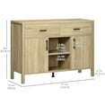 thumbnail image 3 of HOMCOM Buffet Meuble de Rangement avec 2 Tiroirs, Gris Clair, 3 of 10