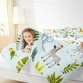 thumbnail image 4 of Castle Fairy Zebra Giraffe Elephant Queen Comforter Set,Tree Leaves Bedding Comforter Set, 4 of 8