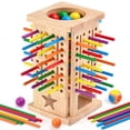 thumbnail image 1 of Juego de mesa Montessori de madera WhimsiPlay con 42 palitos de colores, 1 of 8